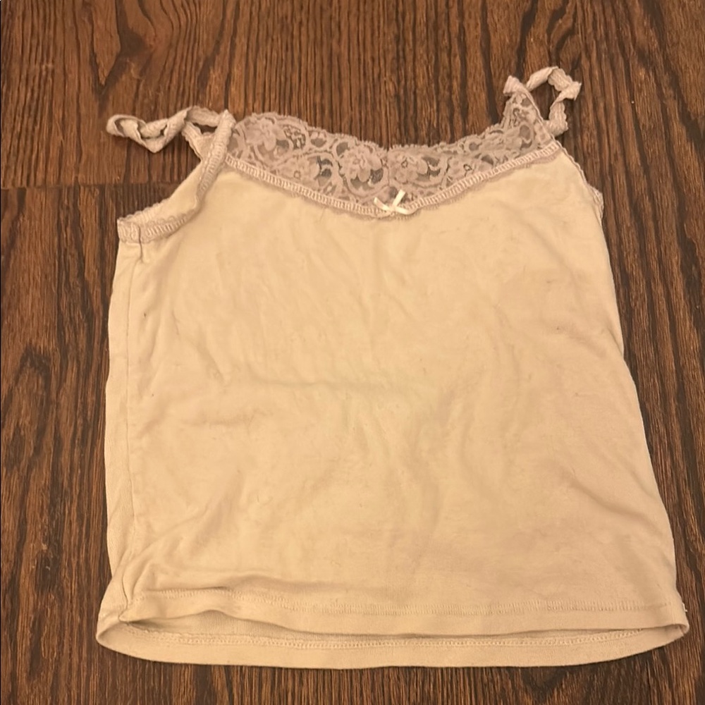 Brandy Melville Cream Lace Trim Camisole
